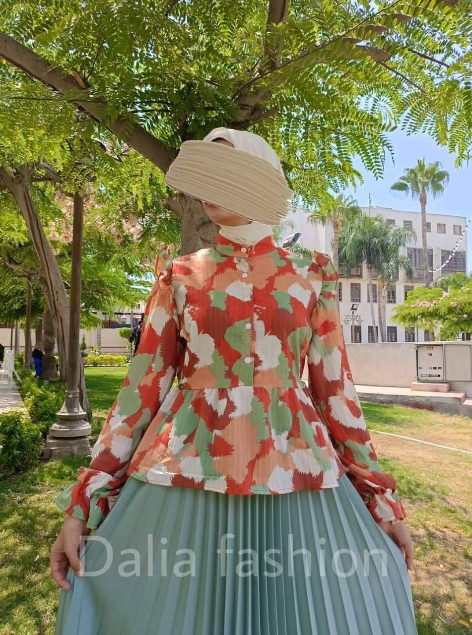 بلوزه ايس كريم - Dalia Fashion