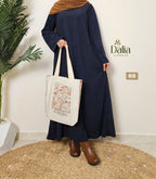 بيزك دريس قطيفة مضلع - Dalia Fashion-كحلي