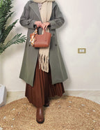 ترانش كوت "غالية" - Dalia Fashion-اوليف اويل